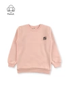 Kız Erkek Unisex Çocuk Pembe Renk Basic Kışlık Şardonlu 3 ip Kumaş Uzun Kollu Sweatshirt