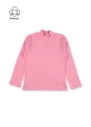 Kız Erkek Unisex Çocuk Pembe Renk Mevsimlik Kışlık Yarım Boğazlı Uzun Kollu Badi