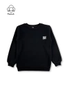 Kız Erkek Unisex Çocuk Siyah Renk Basic Kışlık Uzun Kollu Sweatshirt