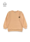 Kız Erkek Unisex Çocuk Somon Renk Basic Kışlık Şardonlu 3 ip Kumaş Uzun Kollu Sweatshirt