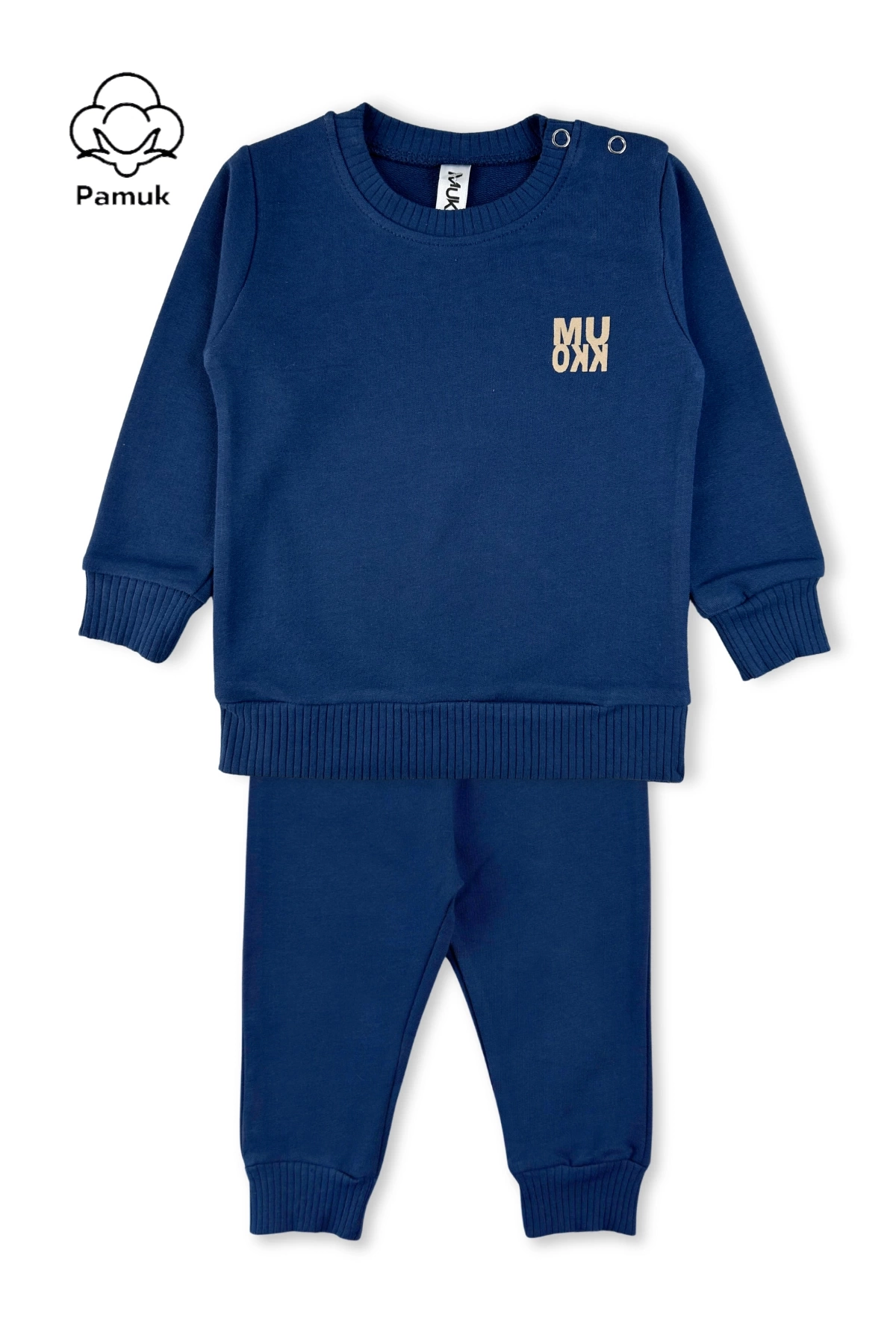 Erkek Kız Unisex Çocuk Mukko Baskılı Lacivert Mevsimlik Alt Üst Takım