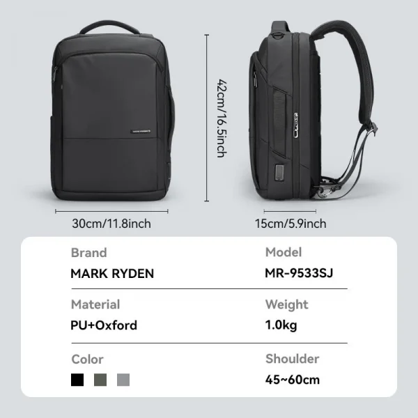 Mark Ryden Squero III MR9533SJ Laptop Sırt Çantası 42x15x30