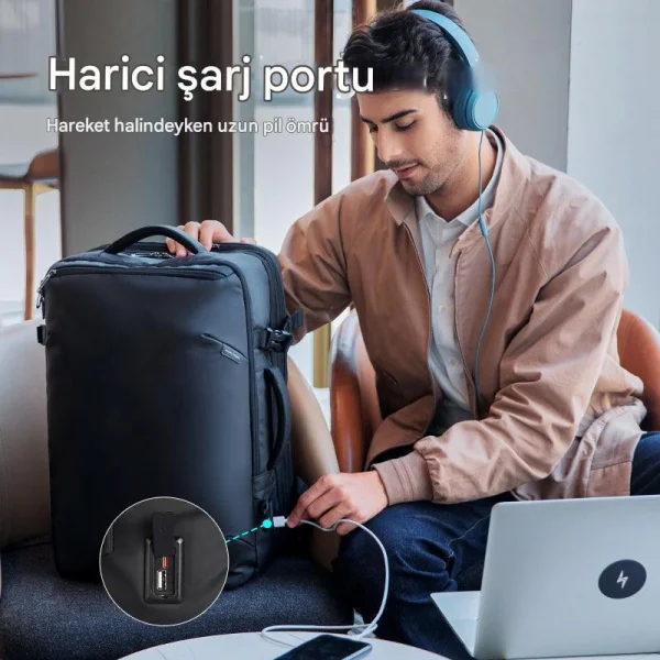Mark Ryden Çift Bölmeli Fonksiyonel Laptop Sırt Çantası MR9907_00 Siyah