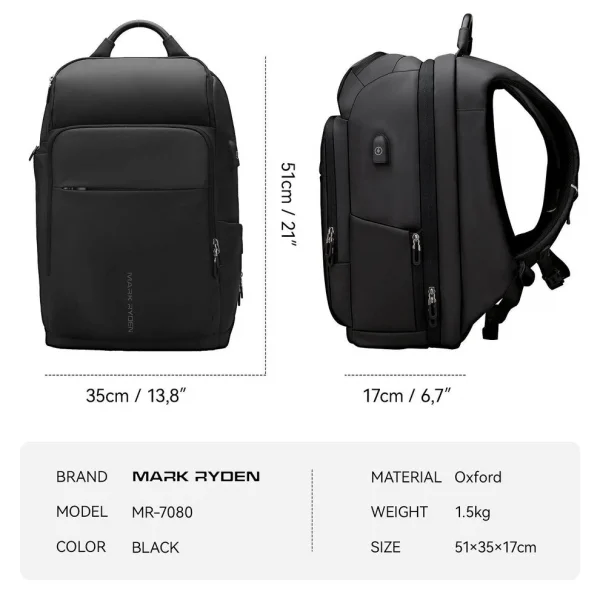Mark Ryden NAVARRO 17 inch Çok Bölmeli Erkek Sırt Çantası MR7080D_00