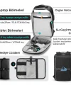 Mark Ryden Laptop Suya Dayanıklı Siyah Renk Sırt Çantası Çift Bölmeli MR2958_KR00