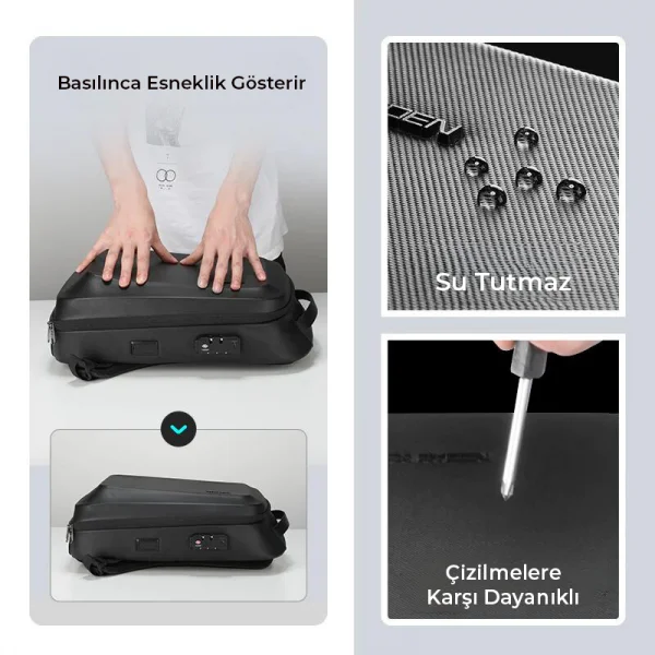 Mark Ryden Laptop Suya Dayanıklı Siyah Renk Sırt Çantası Çift Bölmeli MR2958_KR00