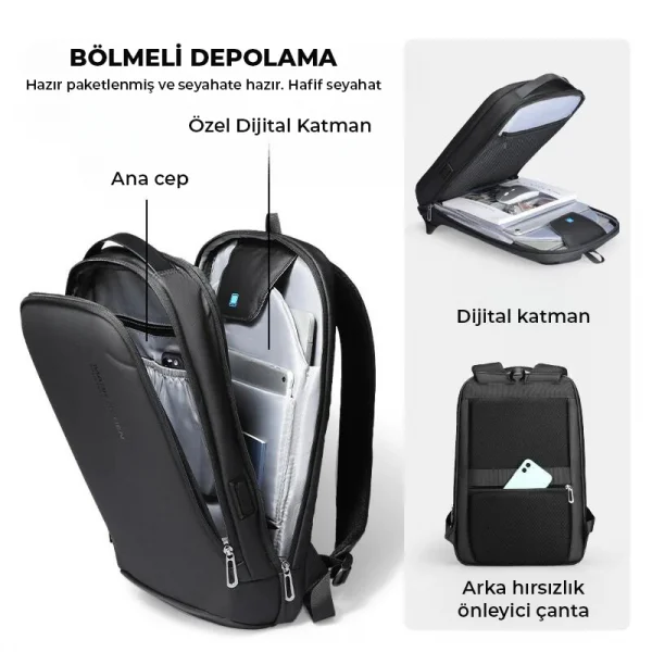 Mark Ryden Profession Laptop Sırt Çantası Usb Şarj Kitli Çanta MR9008_07