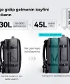 Mark Ryden Super Genişletilebilir Çoklu Bölmeli Laptop Giysi Sırt Çantası G1_MR9822_KR07 Ⅱ (Gri)
