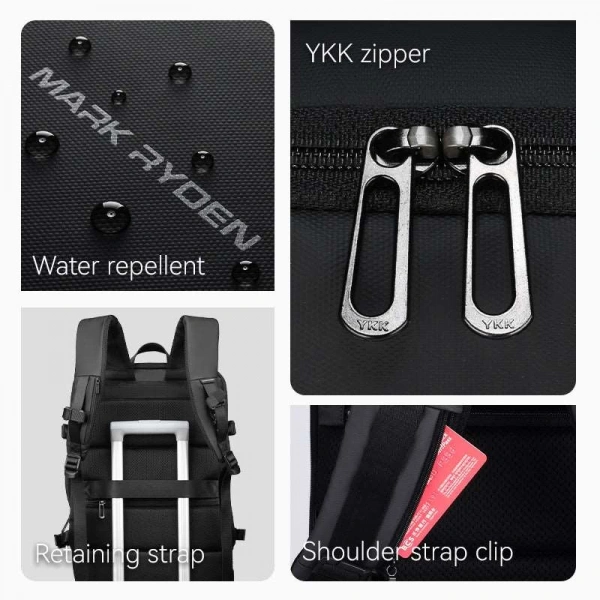 Mark Ryden Pathrato Laptop Siyah Renk Sırt Çantası Kilitli Usb Şarj Kitli Genişletilebilir Çanta MR8057Y_00
