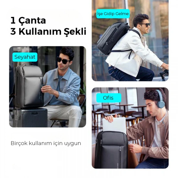 Mark Ryden Scalable Çok Bölmeli Laptop Sırt Çantası Şarj Kiti G1_MR9808_00 46x18x31 CM