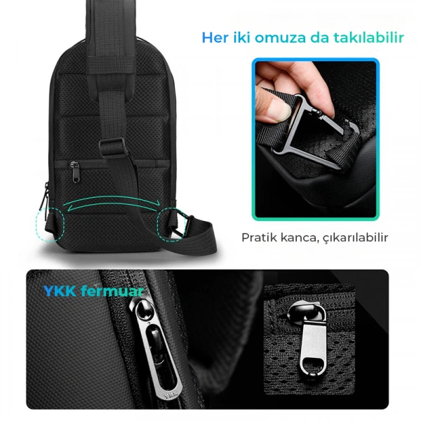 Mark Ryden Torino - Tek Kol Omuz Çantası iPad Tablet Uyumlu Şarj Kiti MR7510_07