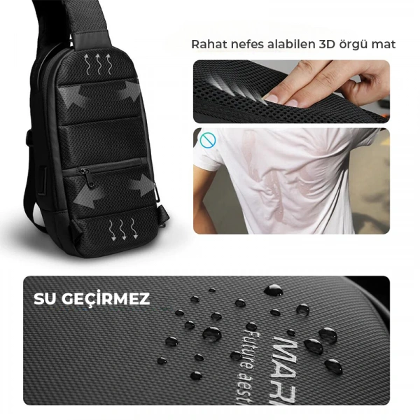 Mark Ryden Torino - Tek Kol Omuz Çantası iPad Tablet Uyumlu Şarj Kiti MR7510_07