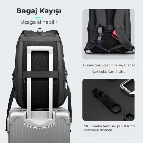 Mark Ryden Protector II Laptop Sırt Çantası Kilitli Usb Şarj Kitli Çanta Mr9405SJ_00 45x15x30