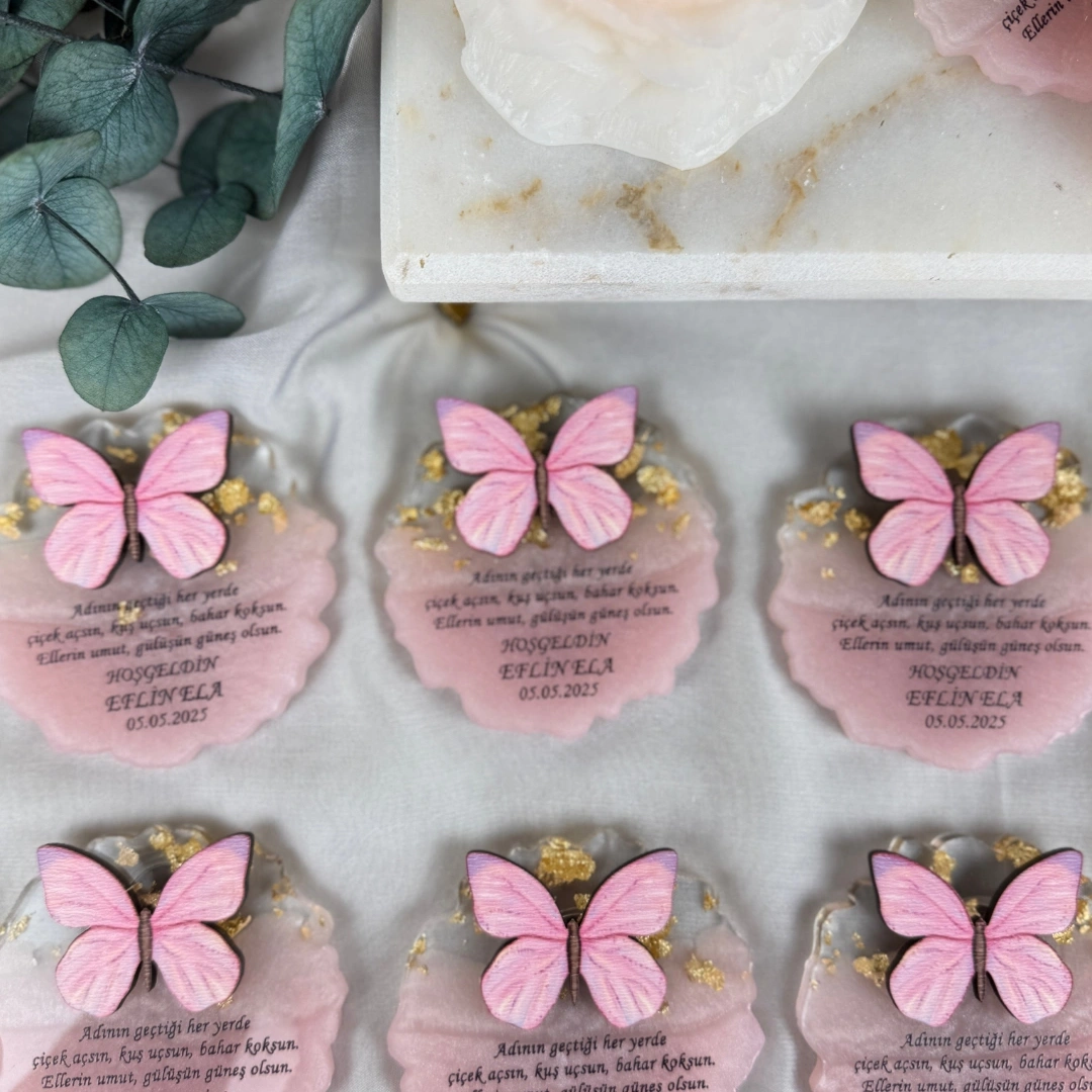 Ahşap Figürlü Epoksi Magnet - 20 Adet