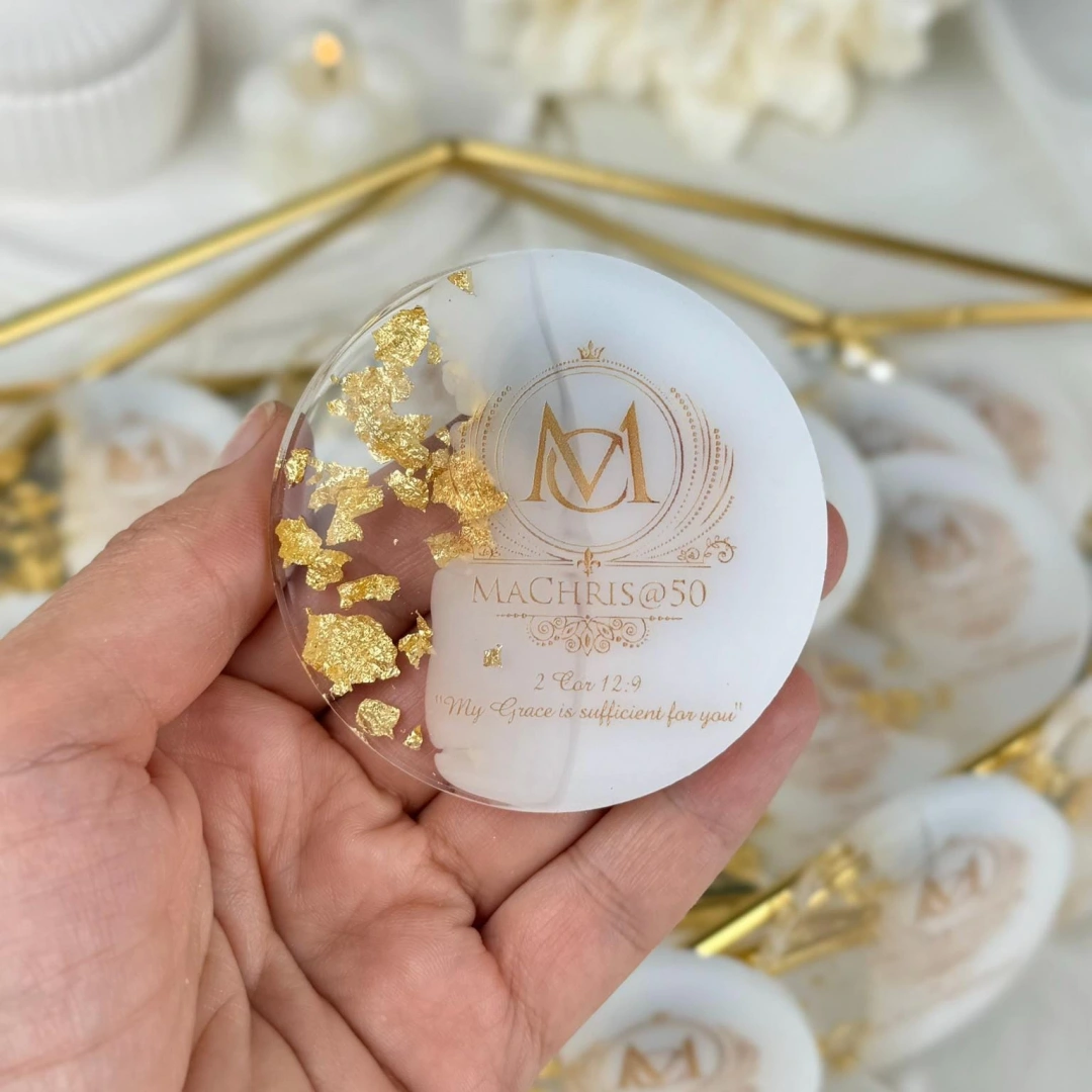 Taşsız Epoksi Magnet 20 Adet – Kişiye Özel, Altın/Gümüş/Gül Altın Seçenekleri