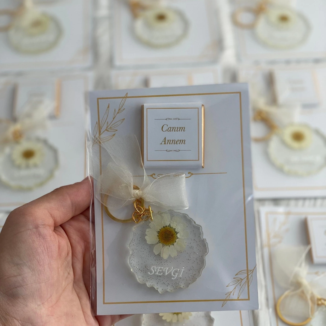 Kişiye Özel Çikolatalı Anahtarlık Seti – 20 Adet El Yapımı Epoksi Hediyelik