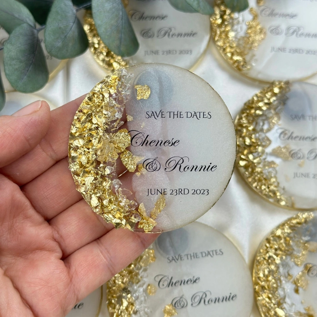 Taşlı Magnet 20 Adet – Altın & Gümüş Kişiye Özel Epoksi Mıknatıs