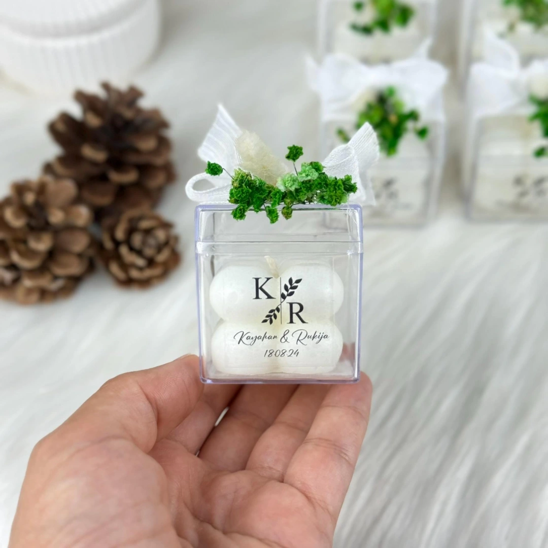 Kişiye Özel Bubble Mum – Mika Kutulu 20’li El Yapımı Baloncuk Mum Hediyelik