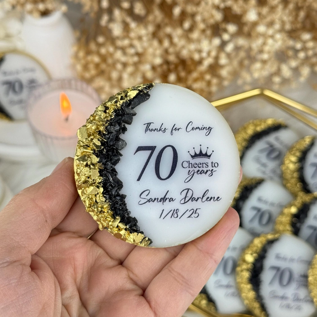 Kişiye Özel Taşlı Epoksi Magnet – 20 Adet Yetişkin Doğum Günü Hediyesi