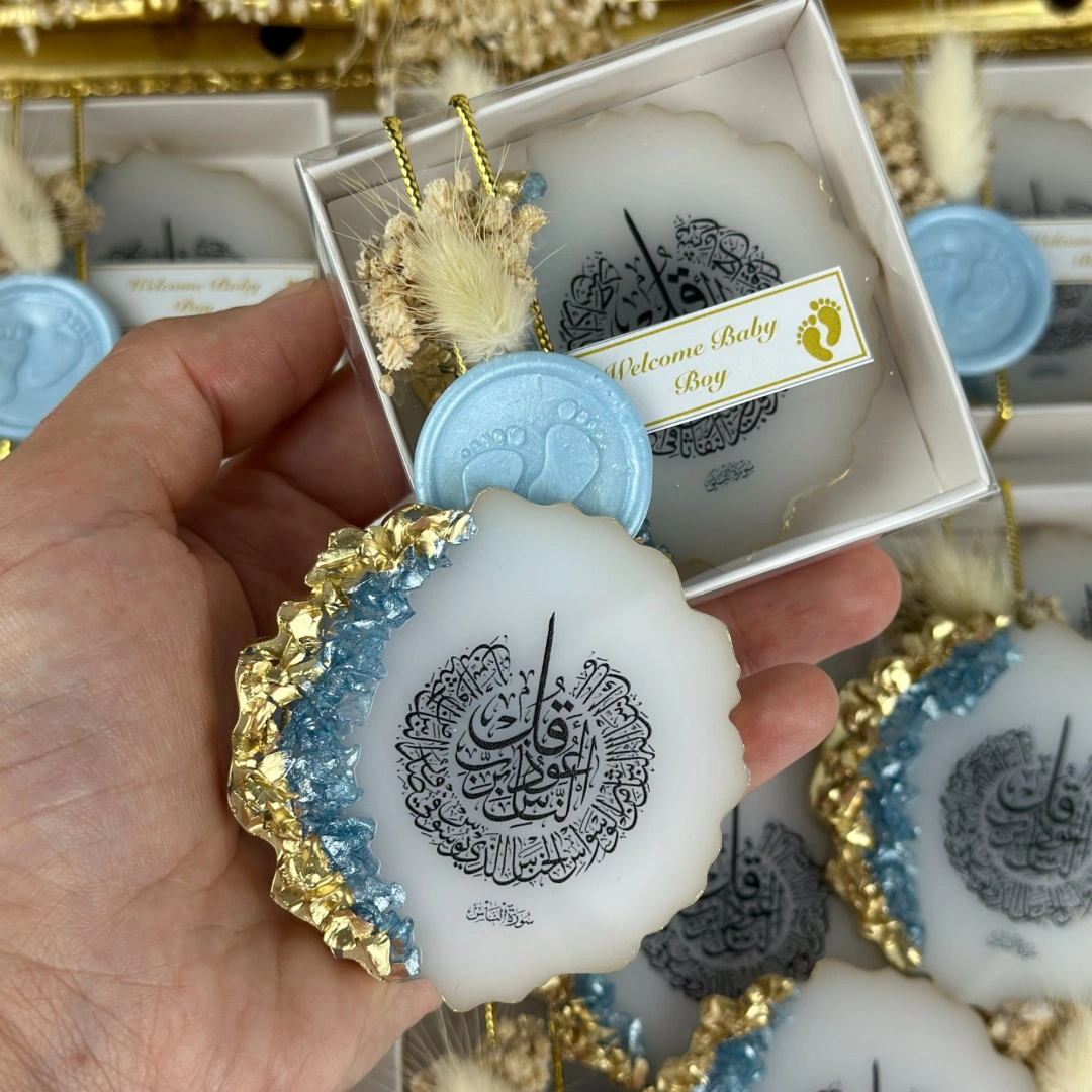 Kutulu Mühürlü Epoksi Anahtarlık Seti 20 Adet – Kişiye Özel Bebek ve Düğün Hediyesi