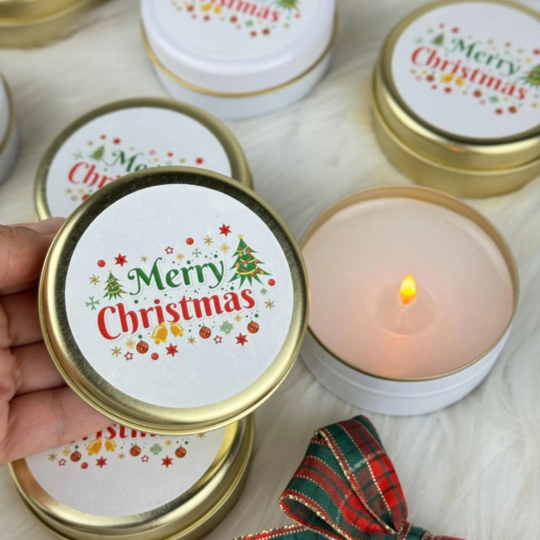 Vanilya Kokulu Kişiye Özel Teneke Mum Seti – 20 Adet