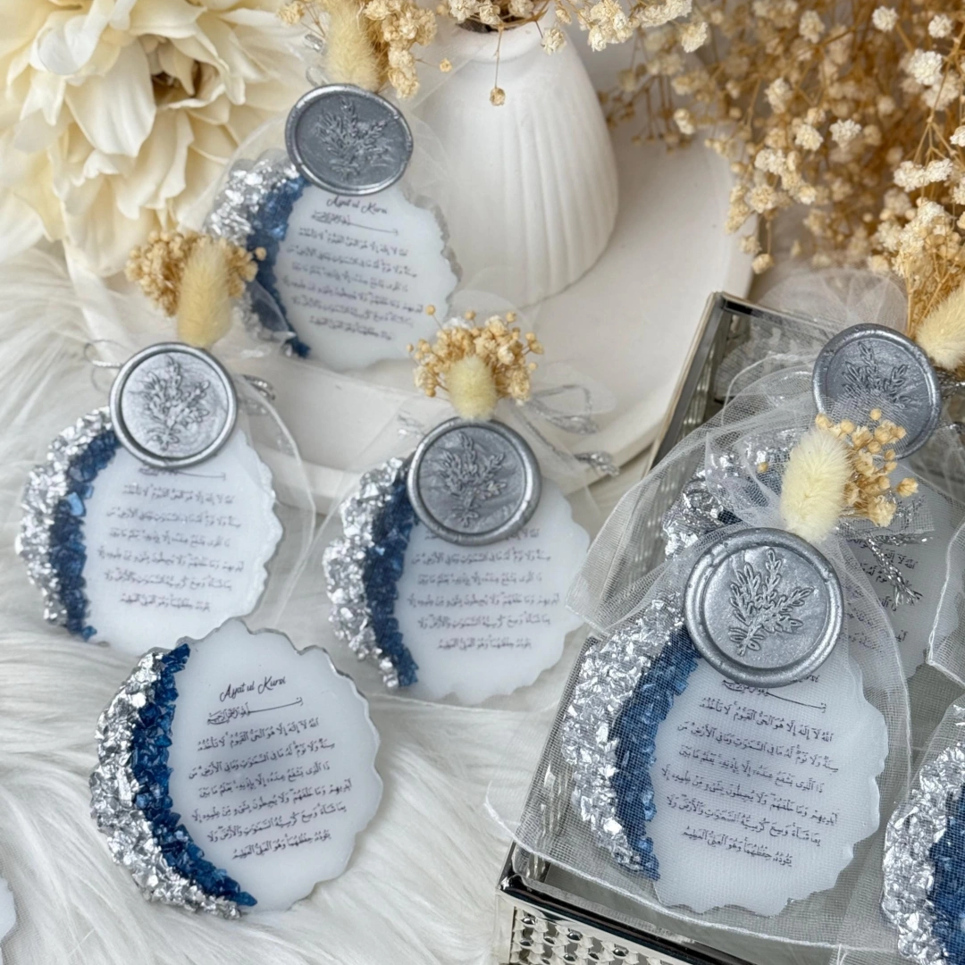 Kişiye Özel Ayetül Kürsi Yazılı Keseli Epoksi Magnet (20 Adet)