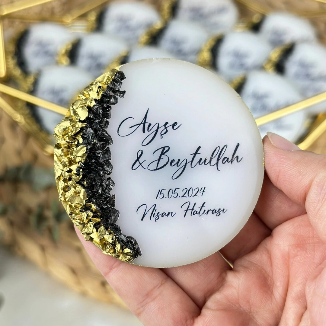 Kişiye Özel Taşlı Epoksi Magnet – 20 Adet El Yapımı Hediyelik Mıknatıs