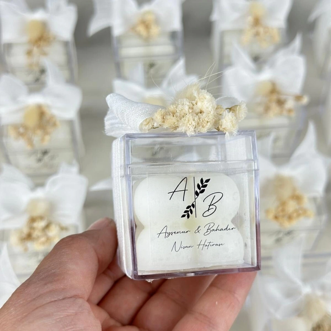 Kişiye Özel Bubble Mika Kutulu Mum – 20 Adet