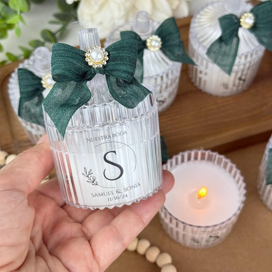 Kişiye Özel Dekoratif Mika Kutulu Mum – 20 Adet