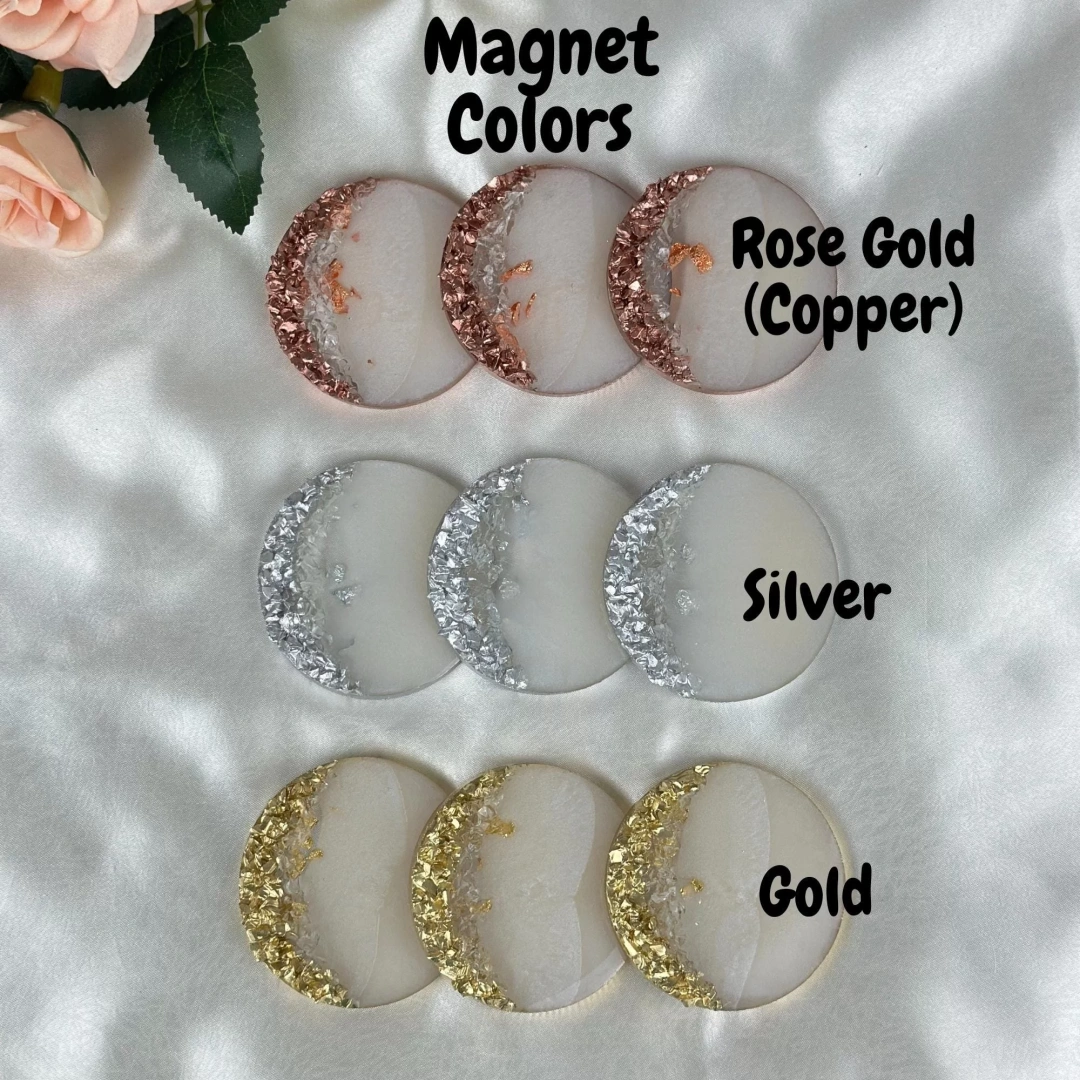 Kişiye Özel Taşlı Yuvarlak Epoksi Magnet - 20 Adet