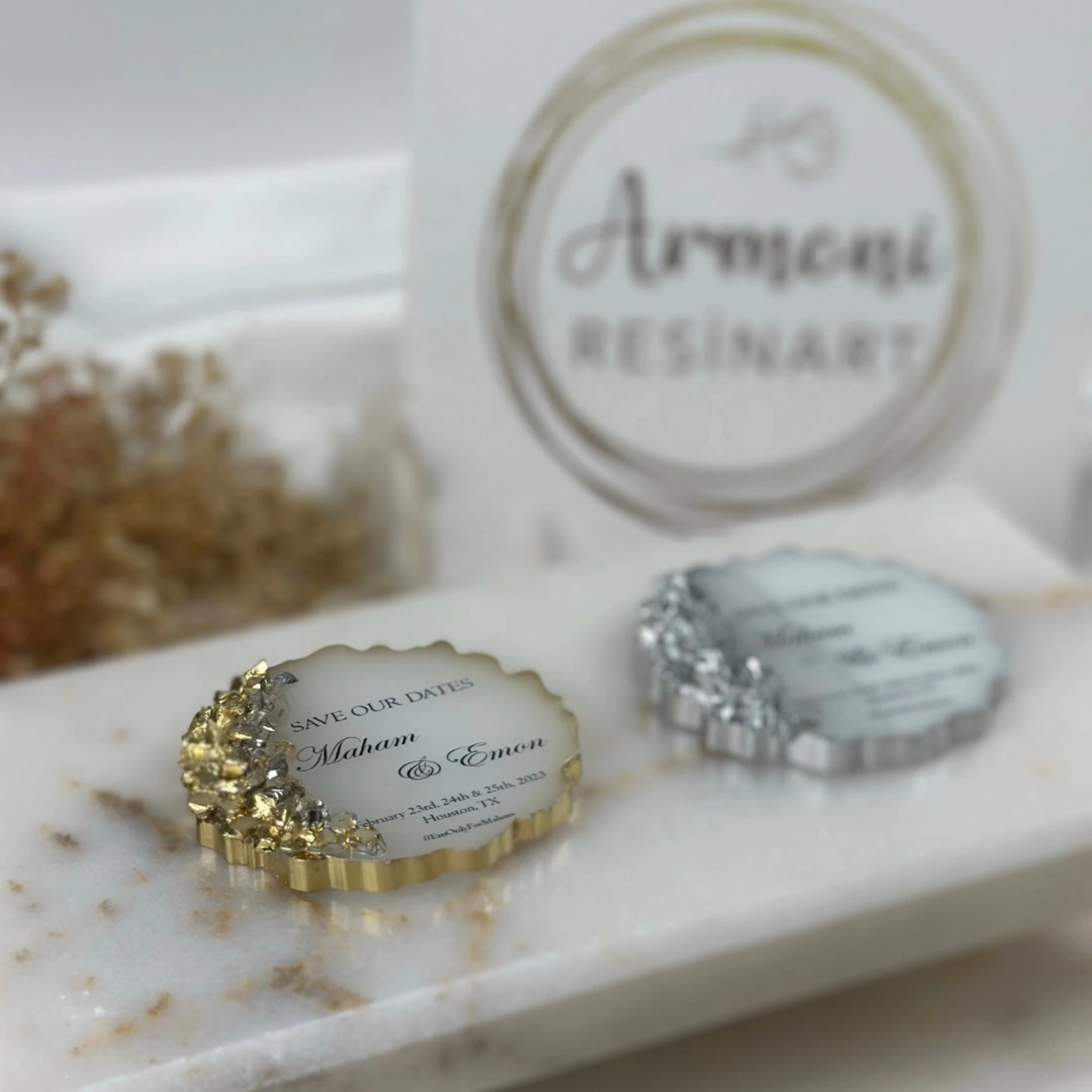 Kişiselleştirilmiş Taşlı Epoksi Magnet Seti – 20 Adet Zarif Hediye