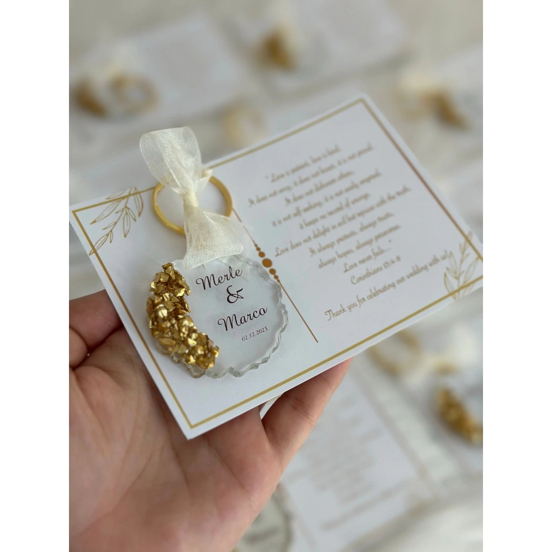 Kişiye Özel Kartlı Epoksi Anahtarlık Seti (20 Adet)