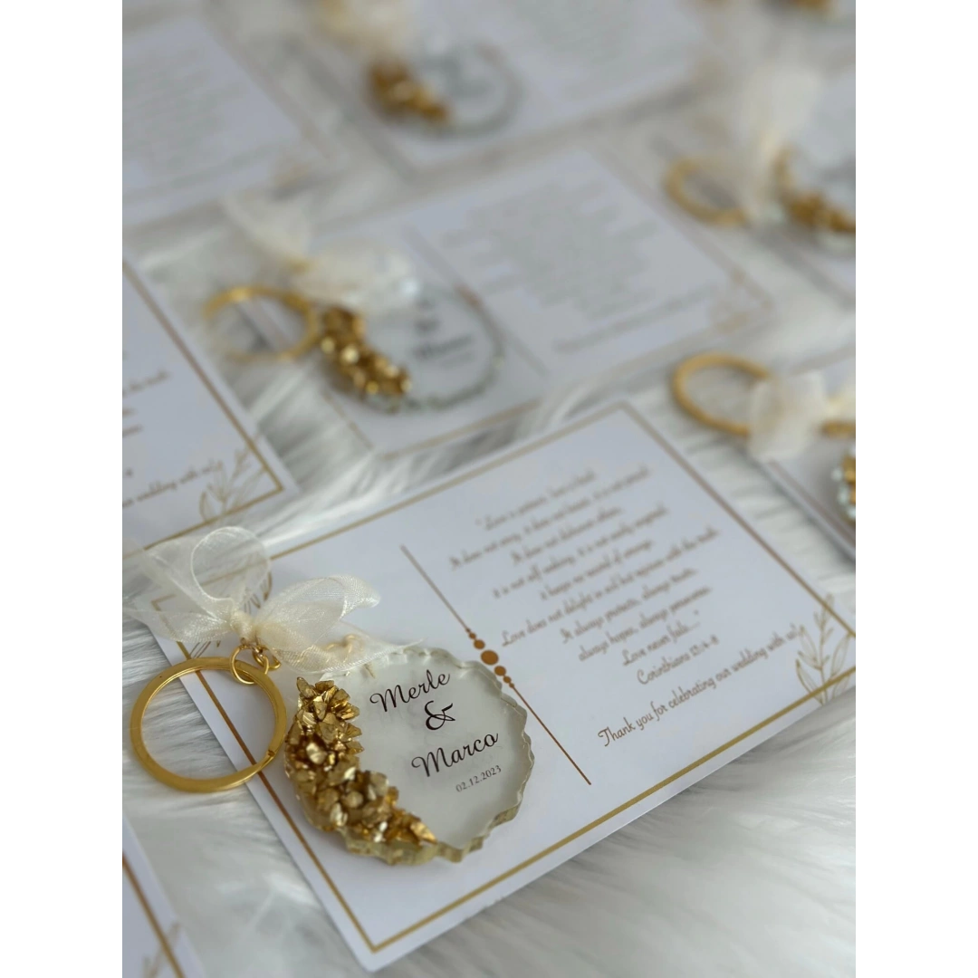 Kişiye Özel Kartlı Epoksi Anahtarlık Seti (20 Adet)