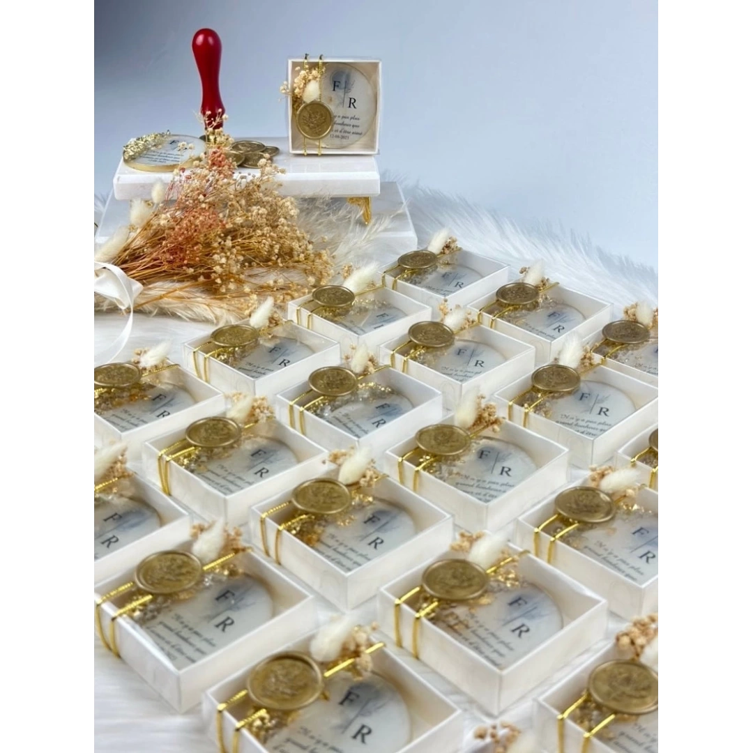 Kişiye Özel Kutulu Mühürlü Epoksi Magnet Seti - 20 Adet