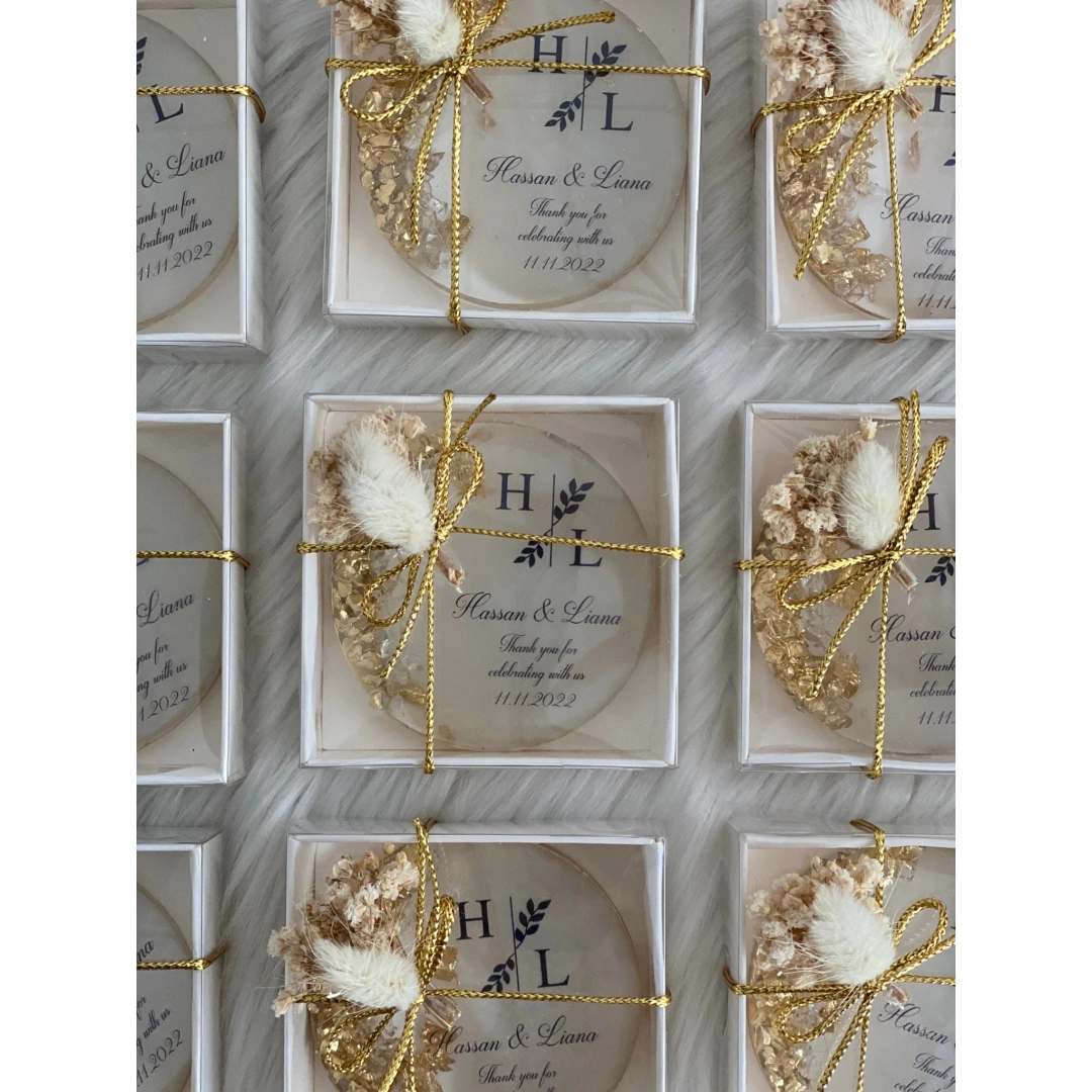 Kişiye Özel Kutulu Epoksi Düğün Magnet (20 Adet)
