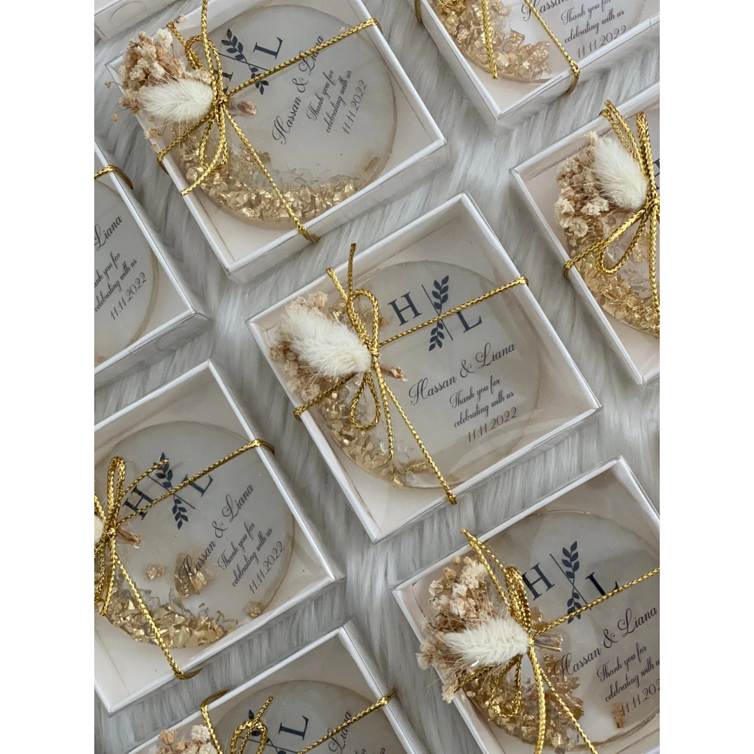 Kişiye Özel Kutulu Epoksi Düğün Magnet (20 Adet)