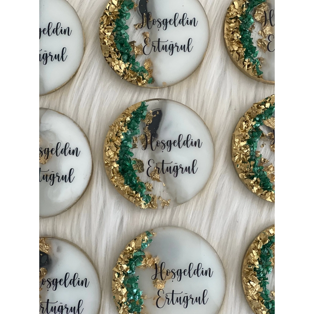 Kişiye Özel Taşlı Düğün Magneti (20 Adet)