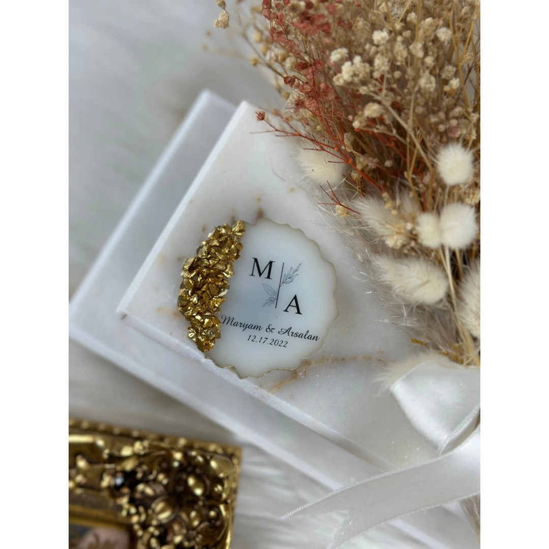 Taşlı Dalgalı Epoksi Magnet 20 Adet – Kişiye Özel Düğün ve Kına Hediyesi