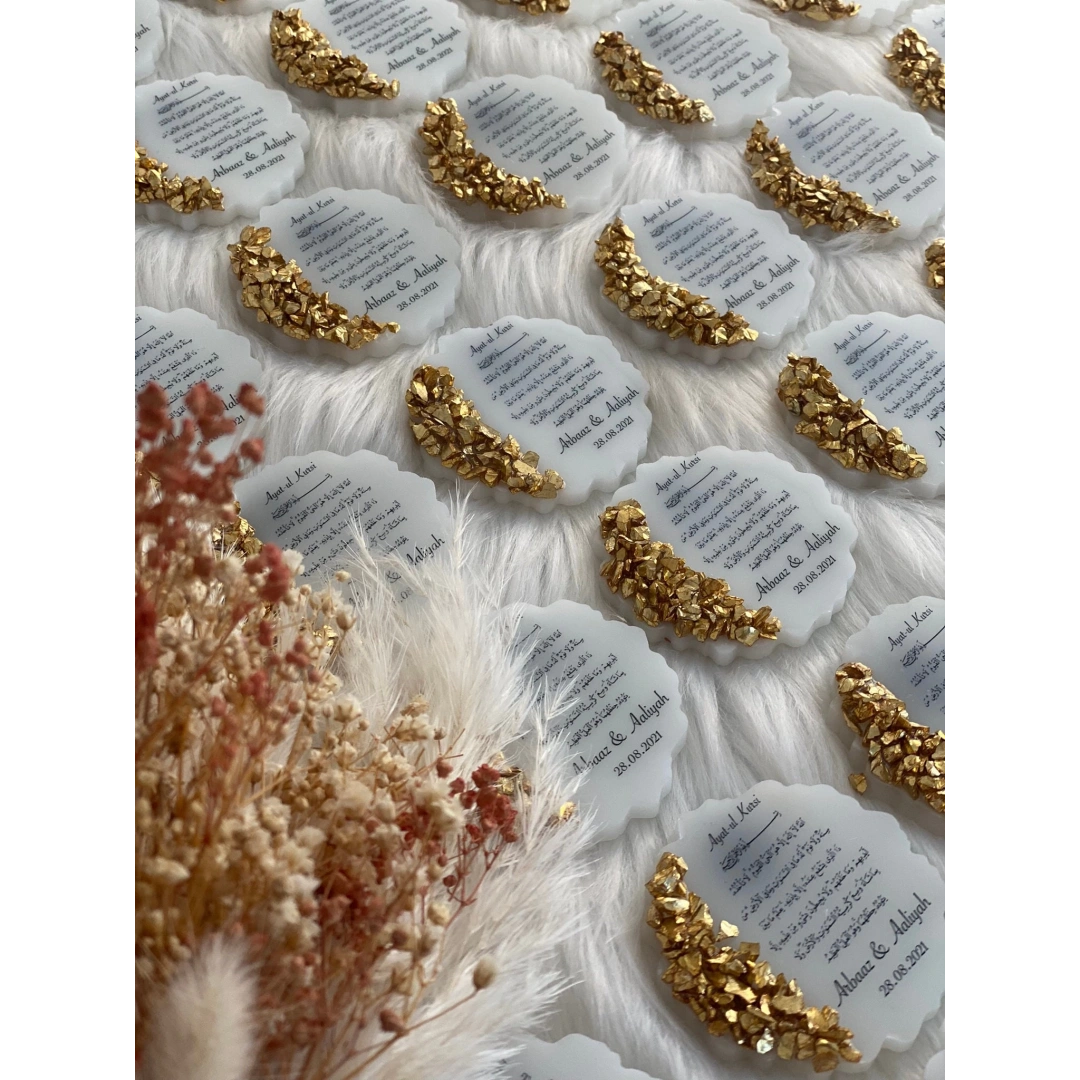 Taşlı Dalgalı Epoksi Magnet 20 Adet – Kişiye Özel Düğün ve Kına Hediyesi