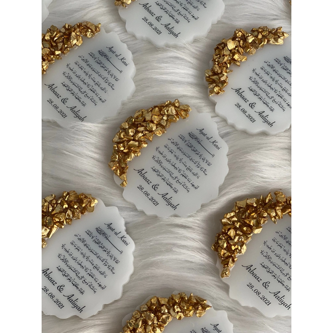 Taşlı Dalgalı Epoksi Magnet 20 Adet – Kişiye Özel Düğün ve Kına Hediyesi