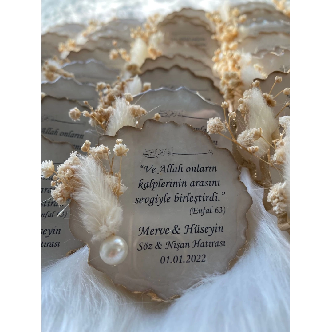 Zarif Taşlı Kişiye Özel Epoksi Magnet Seti - 20 Adet