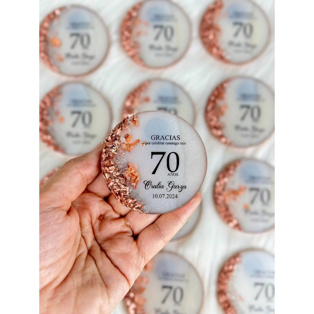 Kişiye Özel Taşlı Yuvarlak Epoksi Magnet - 20 Adet