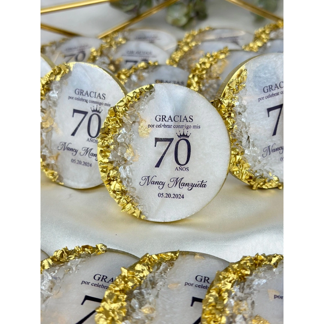 Taşlı Desenli Epoksi Magnet 20 Adet – Kişiye Özel UV Baskılı Hediye