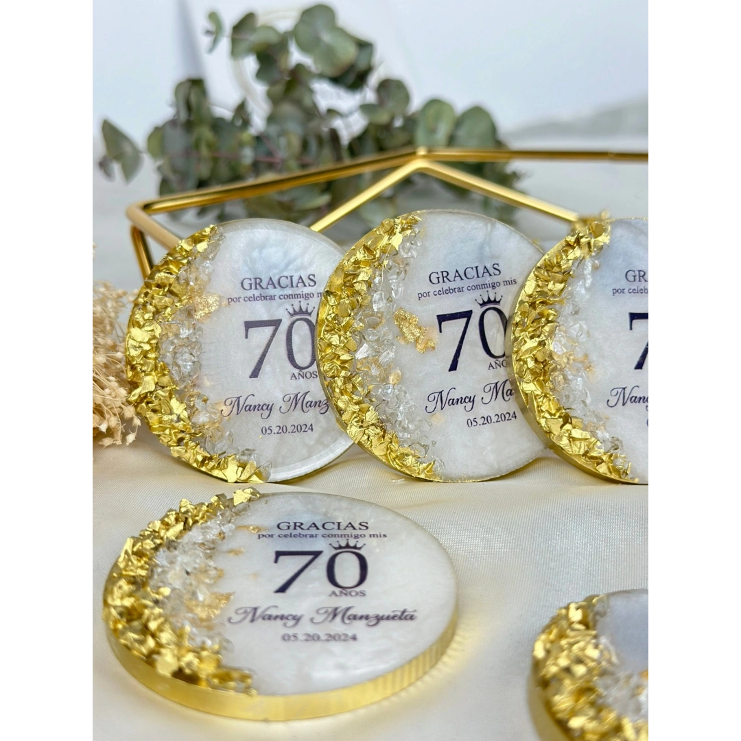 Taşlı Desenli Epoksi Magnet 20 Adet – Kişiye Özel UV Baskılı Hediye