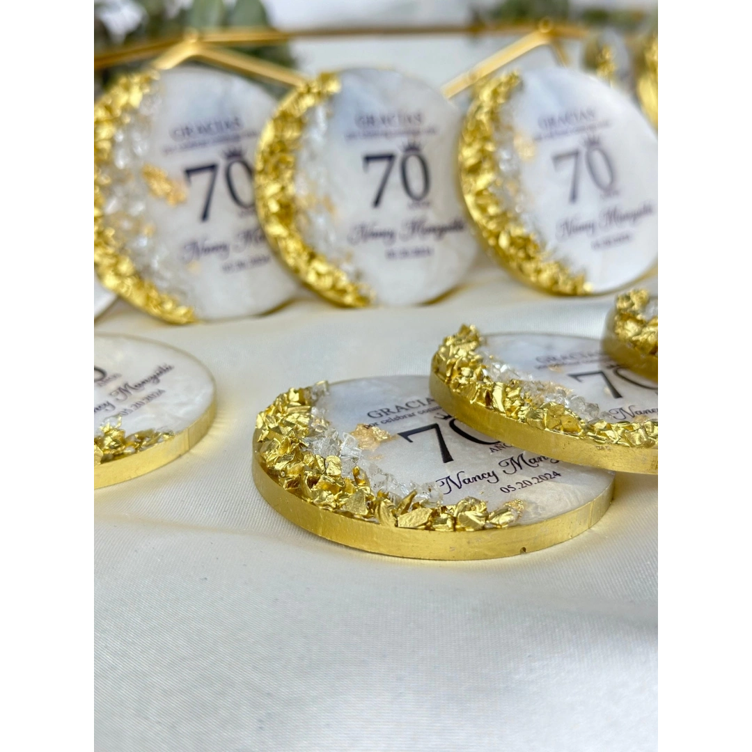 Taşlı Desenli Epoksi Magnet 20 Adet – Kişiye Özel UV Baskılı Hediye