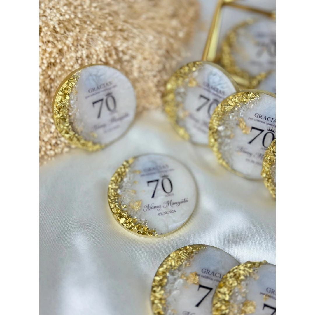 Taşlı Desenli Epoksi Magnet 20 Adet – Kişiye Özel UV Baskılı Hediye