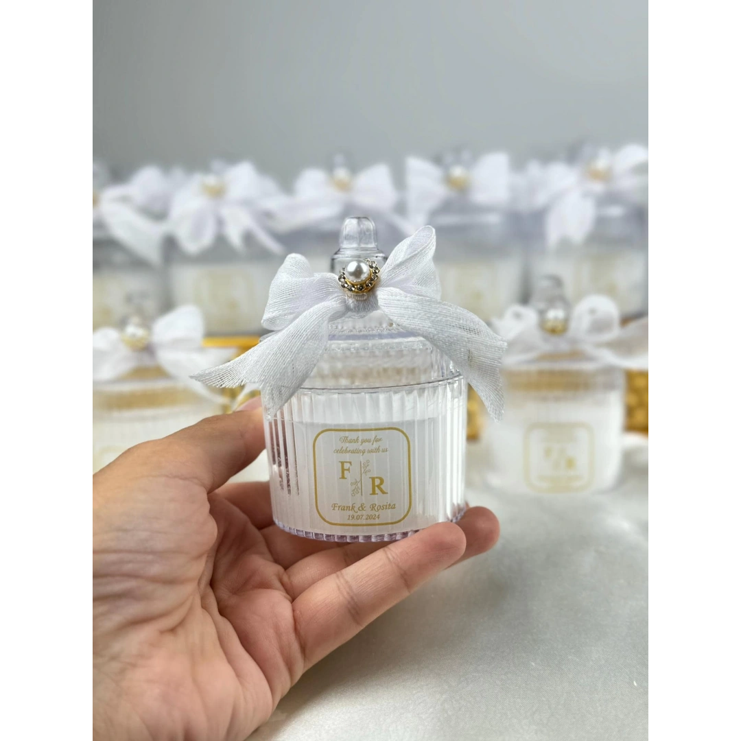 Işıltılı Anlar – Kişiye Özel Mika Kutulu El Yapımı Mum Seti (20 Adet)