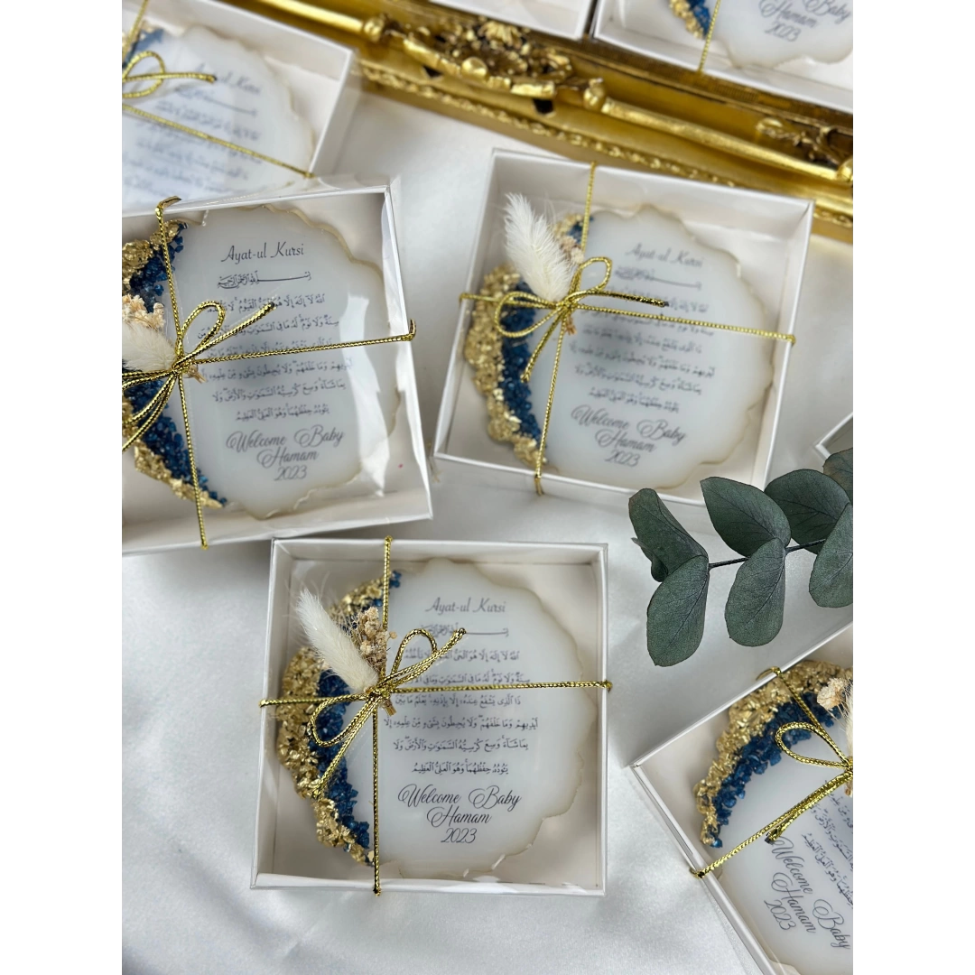 Kişiselleştirilmiş Epoksi 10 cm Magnet Bardak Altlığı – 20 Adet Zarif Set