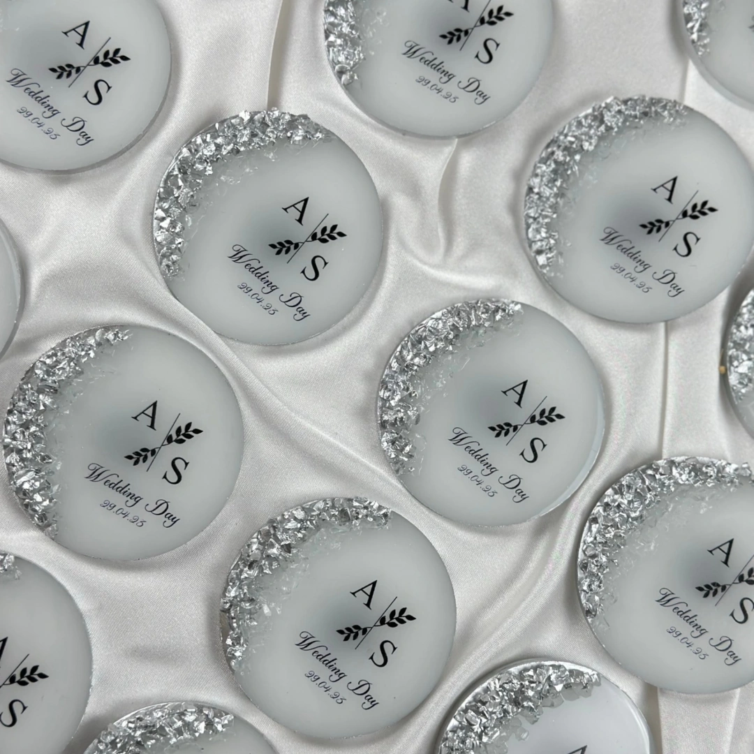 Kişiye Özel Taşlı Yuvarlak Epoksi Magnet Seti - 20 Adet