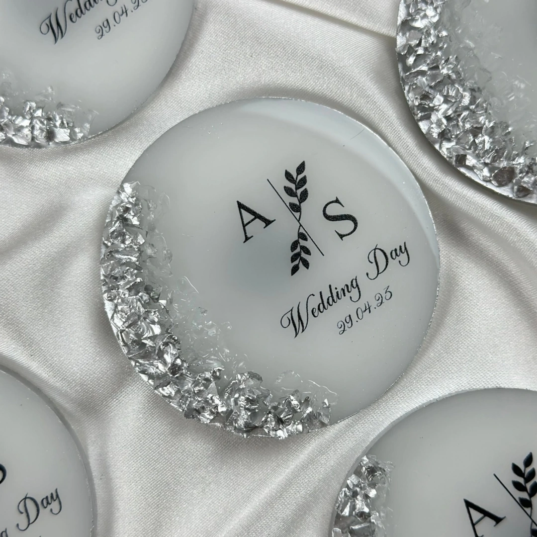 Kişiye Özel Taşlı Yuvarlak Epoksi Magnet Seti - 20 Adet